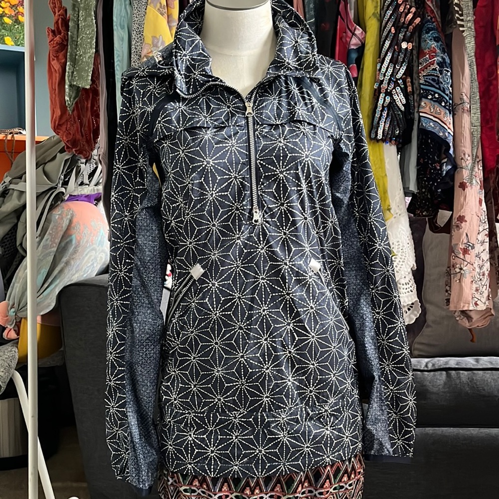 Geometric Navy Running Jacket